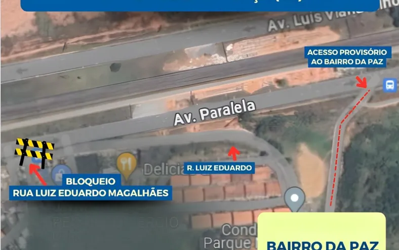 Construção de passarela interdita acesso ao Bairro da Paz - Imagem