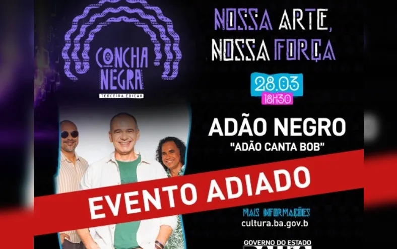 Show de Adão Negro que aconteceria nesta quinta é adiado para abril - Imagem