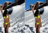 Bombou! Jovem da BA viraliza no Chile ao tirar foto de biquíni na neve