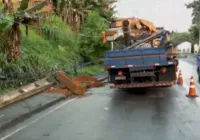 Carro derruba poste no 'Pinicão' e região fica sem energia