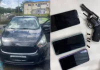 Casal armado é preso na Paralela minutos após roubar carro em Itapuã