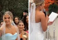 Com vestido de 3.000 pérolas, atriz Isabella Santoni se casa no Rio
