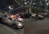 Dupla tenta escapar da polícia e capota carro em avenida de Salvador