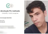 Estudante vive transtorno após receber pix de R$ 100 mil por engano