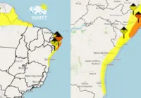 Inmet emite alerta amarelo de temporal para litoral do Nordeste