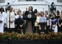 Kamala Harris faz 1º discurso após desistência de Biden à reeleição