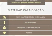 PMBA realiza mutirão para receber doações para o RS; saiba como ajudar