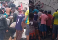 VÍDEO: Caminhão tomba e população rouba carga de frango na Bahia