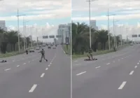 Vídeo flagra momento em que suspeito é baleado na Paralela; veja