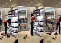 Vídeo: mulher invade loja e 'quebra tudo' em shopping na Bahia