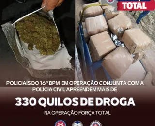 Força Total apreende 330 kg de maconha e detém 30 pessoas na Bahia