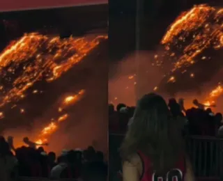 Incêndio é registrado em região de mata próximo ao Barradão