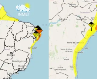 Inmet emite alerta amarelo de temporal para litoral do Nordeste