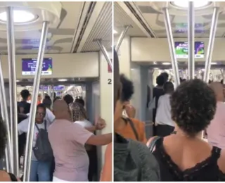 Passageiro é retirado do metrô de Salvador após briga no vagão