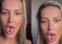 Andressa Urach reclama de dor após procedimento na língua: “Difícil”