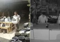 Criminoso quebra vidro com pedra e 'faz a limpa' em restaurante na Bahia