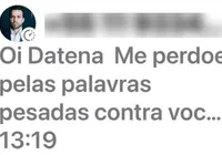 Datena mostra mensagem de Marçal pedindo desculpas antes da cadeirada