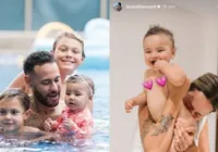 Em família, Neymar curte piscina com Bruna Biancardi e ex-namorada