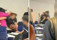 Estudante aponta arma para colega durante briga em faculdade; VÍDEO