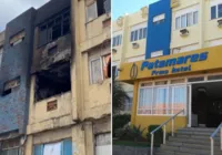 Incêndio atinge hotel abandonado na Orla de Salvador