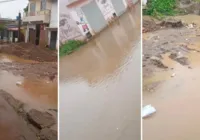 Rua de tradicional procissão em Ilhéus fica alagada após chuva