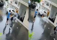 Vídeo: pedestre é assaltado por bandido debaixo de chuva em Salvador