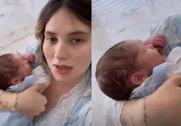 Virginia mostra cicatriz de cesárea 13 dias após parto; veja