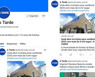 A TARDE lança perfil na rede social Bluesky; veja como seguir