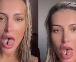 Andressa Urach reclama de dor após procedimento na língua: “Difícil”