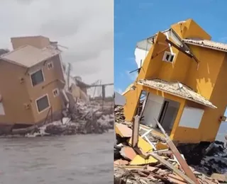 Casa desaba após mar avançar em praia do Nordeste; assista