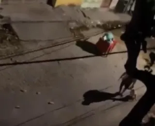 Homem é flagrado chicoteando cachorro e acaba preso