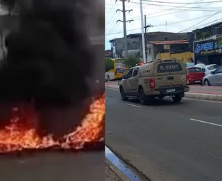 Manifestantes queimam pneus e fecham via na Suburbana