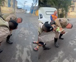 Policiais salvam recém-nascido que se engasgou em Salvador; assista vídeo