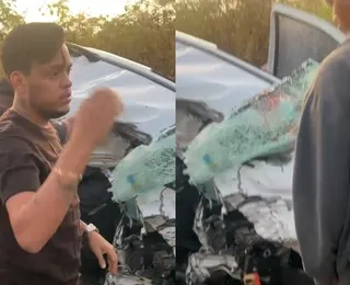 VÍDEO: Thiago Aquino presta socorro a idoso após acidente na BR-101