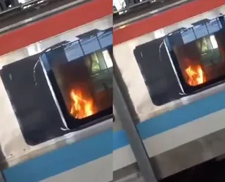 VÍDEO: incêndio atinge vagão de metrô em Salvador