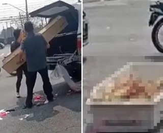 Vídeo: cadáver fica exposto após caixão cair de carro de funerária