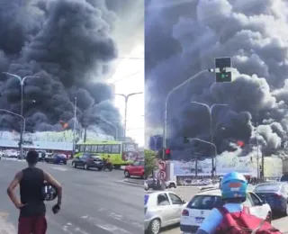 Vídeo: incêndio de grandes proporções atinge supermercado Atacarejo