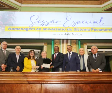 Sesc, Fecoméricio e Senac são homenageados na Câmara Municipal de Salvador - Imagem