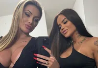 Andressa Urach grava com mulher de Nego Di: "Ele me emprestou"