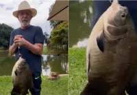 Lula pesca tambaqui de 6 kg e garante: “sou um grande pescador”