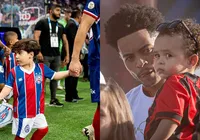 Mascotes! Filhos de Everton Ribeiro e Matheusinho conquistam fãs