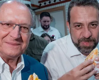 Ex-adversários, Alckmin e Boulos dividem sanduíche de pernil em bar