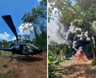 FAB destrói helicóptero usado em garimpo ilegal na Terra Yanomami