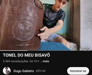 Influencer Gugu causa polêmica após mostrar suástica de bisavô alemão