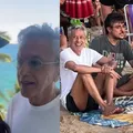 Caetano Veloso surge revigorado após banho de mar na Barra: 'Descansadinho' imagem