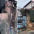 Ônibus bate em muro de residência no Subúrbio de Salvador imagem