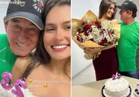 Amado Batista surpreende namorada 50 anos mais jovem em aniversário imagem