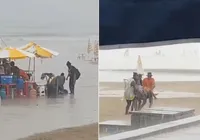 Duas pessoas são atingidas por raio em praia do litoral imagem