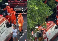 Homem cai dentro de córrego no Rio Vermelho; veja vídeo