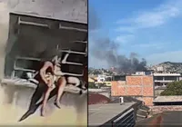 Incêndio atinge fábrica de fantasias de Carnaval e deixa feridos; vídeo imagem